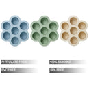 PandaEar 3 Pack Baby Food Freezer Tray with Lids, Silicone Baby Food Storage Container for Homemade Baby Food, Purees, Breastmilk (Blue/Green/Carnation) by TinyTreasures Baby Boutique
