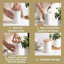 Sweejar Ceramic canisters for kitchen counter,Stackable Food Containers Set with Airtight Seal Bamboo Lid for Serving Ground Coffee, Tea, Spice, Flour and Sugar-Set of 3 (White) by CozyNest Decor