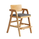 Solid Wood High Chair for Toddlers to Teens, Adjustable Height Toddler Dining Chair, Easy to Clean Toddler Highchair with Removable PU Cushion for Dining, Studying, Step Tool, Natural by TinyTreasures Baby Boutique