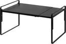 Nxconsu Cabinet Shelf Expandable Height Adjustable Organizer Riser for Kitchen Cabinet Pantry Cupboard Under Sink Countertop Organization Storage Space Saver Stackable Heavy Duty Metal Black XL by CozyNest Decor