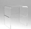 ONELUX 1626 Acrylic Bedside nightstand with Additional Shelf,Lucite Occasional Sofa Tables, Clear by CozyNest Decor