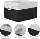 TheWarmHome Organization and Storage Basket for Organizing - Jumbo 3 Pack 17.7x13.8x9.7 inch Fabric Storage Cubes for Closet Gifts Organizer Empty Book (White & Black) by TinyTreasures Baby Boutique