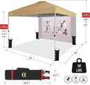 CROWN SHADES 10x10 Pop Up Canopy Tent with Game Netting - Beach Tent with One Push Setup - Outdoor Sun Shade for Events, Parties, Camping with STO-N-Go Cover Bag, Silver Coated Top, Khaki by GreenHaven Gardens