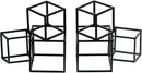 MyGift Modern Matte Black Metal Geometric Bookends in 3 Cube Frame Design, Decorative Book Stands for Home Library Bookshelf Office Desk, 1 Pair, Handcrafted in India by CozyNest Decor