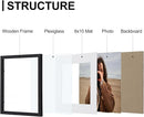 Vittanly 11x14 Picture Frames Set of 9, Shatter Resistant Plexiglass, Display 8x10 Pictures with Mat or 11x14 without Mat, Photo Frames for Wall or Tabletop, Engineered Wood, Black by CozyNest Decor