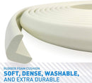 Furniture Edge and Corner Guards | 20.4ft Protective Foam Cushion | 18ft Bumper 8 Adhesive Childsafe Corners | Baby Child Proofing Set NonToxic and Safe for Table, Fireplace, Countertop | White by TinyTreasures Baby Boutique