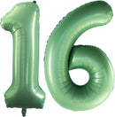 GOER Number 16 Balloons for 16th Birthday Sweet 16 Party Decorations,42 Inch Jumbo Foil Helium 61 Balloons for 61st Birthday Party Decoration (Sage Green) by TinyTreasures Baby Boutique