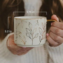 Sweet Water Decor Mrs Mug, 14oz Fine Bone China Coffee Cup with Gold Handle and Grey Delft Pattern, Bridal Shower Gift for Wedding Bride, Engagement & Newlyweds by CozyNest Decor