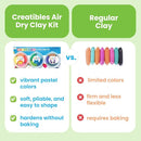 Ooly Air Dry Clay for Kids, 16 Colors Modeling Clay in 4 Tubs, Play Dough Summer Craft Supplies - Creatibles by TinyTreasures Baby Boutique