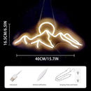 Ulalaza LED Decorative Lights USB Mountains Sunrise Sunset Led Neon Signs Home Decoration Wall Art Holiday Gift Brightness Adjustable 16.5''x11.8'' by CozyNest Decor