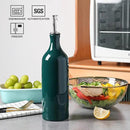 Sweejar Large Ceramic Oil Dispenser Bottle, Opaque Cruet Protects to Reduce Oxidation, Suitable for Storage of Oil, Vinegar, Soy Sauce & Other Liquids, Pack of 1, 24 Fl Oz (Jade) by CozyNest Decor
