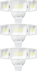 Onforu 3 Pack 65W LED Motion Sensor Outdoor Lights, Security Light Motion Outdoor Flood Light Fixture Detection Detector, 3 Adjustable Heads 6500LM 6500K IP65 Waterproof Exterior Garage Yard (White) by GreenHaven Gardens
