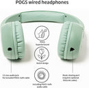 POGS Kids Wired Headphones | The Elephant 2 | Adjustable, Durable Headphones for Kids 3+ | Limited to 85 dB, Microphone | On-Ear | Music-Sharing Function Safe 3.5mm Audio Cable (3.2ft) (rGreen) by TinyTreasures Baby Boutique