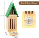 Butterfly House and Feeder for Outside, Wooden Butterfly House for Garden, Natural Butterfly Habitat with Butterfly Puddler on The Floor or Hanging on Tree Wall by GreenHaven Gardens