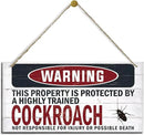 Warning Sign, Cockroach Warning Wood Plaque Sign, Funny Door Signs, Decorative Wood Hanging Suspension Plaque, Farmhouse Wooden Wall Decor, Outdoor Hanging Wooden Signs by CozyNest Decor