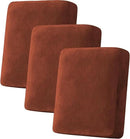 H.VERSAILTEX Velvet Stretch Couch Cushion Cover Plush Cushion Slipcover for Chair Loveseat Sofa Cushion Furniture Protector Seat Cushion Sofa Cover (3 Piece Sofa Cushion Covers, Rust) by CozyNest Decor