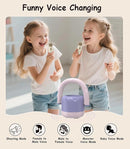 EWA Portable Mini Metal Karaoke Machine, Bluetooth Karaoke Speaker with 2 Wireless Microphones, Ideal Gifts for Girls Boys Family Home Party Birthday Christmas Toys Gifts-(Purple) by TinyTreasures Baby Boutique
