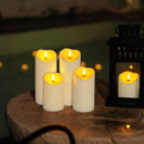 Homemory Outdoor Waterproof Flameless Candles, LED Candles, Battery Operated Candles with Remote and Timers, Electric Fake Plastic Pillar Candles, Ivory White, D3 H4 5" 6" 8" 8", Set of 5 by CozyNest Decor