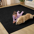 GORILLA GRIP Ultra Soft Washable Area Rug, Stain and Slip Resistant Plush Thick Carpet for Bedroom Living Room, No Shed Floor Rugs, Pet Friendly, Dorm Essentials, Kids Nursery Home Decor, 3x5, Black by TinyTreasures Baby Boutique