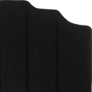 24KF Black Teddy Fabric Tufted King Upholstered Headboard, Modern Vertical Channel Design California King Headboard with Stepped Silhouette Top Edge,6026-K-Teddy Black by CozyNest Decor