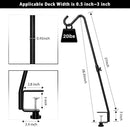 FEED GARDEN 2 Pack 29 Inch Adjustable Deck Hook,Solid Steel Deck Hangers for Bird Feeders,Lanterns, Flower Basket and Suet Baskets with Clamp,Black by GreenHaven Gardens