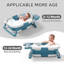 TPN Collapsible Baby Bathtub, Baby Bath Tub with Soft Cushion & Real-Time Thermometer, Baby Bathtub Infant to Toddler Tub (0-36 Months), Portable Newborn Travel Bath tub by TinyTreasures Baby Boutique