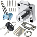Automatic Lock Tongue Cabinet Drawer Lock 【Keyed Alike】& Forstner Drill Bit Furniture Locker Lock Showcase Lock Drilling Diameter 3/4"/19mm for (3/5"-/15mm -7/8"-/22mm) Door Panel by TinyTreasures Baby Boutique