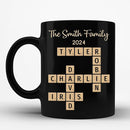 Trending Custom Family Forever Linked Together Crossword Puzzle Art Personalized Mug, Gift For Brothers, Sisters, Siblings, Family Member on Birthday Christmas by TinyTreasures Baby Boutique