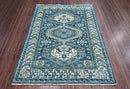 6x9 LoomBloom Blue, Ivory Hand Knotted 100% Wool Turkish Oushak Traditional Oriental Area Rug