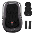 Infant Car Seat Insert Head and Body Support, GFU Reversible Newborn Insert for Carseat with Strap Pads, Soft Stroller Cushion Pillow Insert for Boys and Girls, Fits for Stroller, Swing, Black by TinyTreasures Baby Boutique