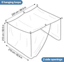 Mosquito Netting for Patio - Extra-Large Mosquito Net for Bed Camping Hammock Porch Garden Outdoor, 2 Openings Design with 1 Storage Bag, 8 Pegs, 8 Stoppers and 8 Pieces of 1.4m Rope by GreenHaven Gardens