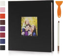 RECUTMS Photo Album Self Adhesive Magnetic Scrapbook 4x6 5x7 8x10 Pictures Scrapbook Album, 40 Pages Photo Book for DIY Baby Family Wedding with Metal Pen and Plastic Board (Black) by TinyTreasures Baby Boutique