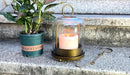 5"x7.5" Versatile Modern Metal Hurricane Lantern with Handmade Sturdy Glass Dome for 3" Pillar Candle & Plants (Brass, 5"x7.5" for 3" Pillar) by CozyNest Decor