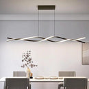 Modern Ceiling Chandelier Light, Acrylic Anti Flicker Pendant Lamp with Remote Control Dimmable 3 Color Mode & Brightness (Warm Cool Neutral Light) for Kitchen Bar Walnut 57in by CozyNest Decor