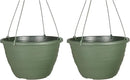 The HC Companies Wrapt Hanging Planters - Lightweight Plant Pot Hanger for Hanging Plants, Vegetables & Herbs - Outdoor & Indoor Hanging Basket for Plants (13" Green, Pack of 2) by GreenHaven Gardens