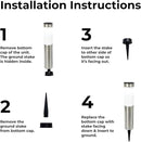TECHKO Stainless Steel Outdoor Solar Bollard Path Lights (2-Pack), Solar Cylinder Pathway Lights (Stainless Steel) by GreenHaven Gardens