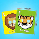 2025 New 26 PCS Alphabet Mask Cards,Alphabet Flash Cards with Animal Masks,Colorful Animals Flash Cards, Interactive Education Games, Learn Letters by TinyTreasures Baby Boutique
