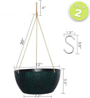 12 Inch 2 Pack Large Hanging Planters for Indoor Outdoor Plants, Plastic Hanging Basket Pots for House Plants Flowers, Black Speckles by CozyNest Decor