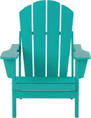 WO Home Furniture Adirondack Chairs Table Set of 3 PCS Outdoor Folding Chairs Coffee Table Weather/UV Resistant for Lawn, Garden, Bon Fire, Balcony (Turquoise) by GreenHaven Gardens