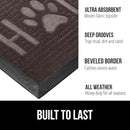 GORILLA GRIP 100% Waterproof All-Season WeatherMax Doormat, 47x35, US Designed Natural Rubber, Stain and Fade Resistant, Low Profile Indoor Outdoor Door Mats, Easy Clean Patio Mat, Espresso Home Paw by CozyNest Decor