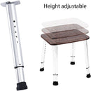 Bathroom Shower Bench Bath Stool Bathtub Seat Spa Chair Foot Rest Step, Height Adjustable Lightweight Waterproof and Rustproof, Teak by TinyTreasures Baby Boutique