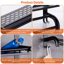2 Tier Wall Mounted Towel Rack Bar Rail Towel Holder Hanger Bathroom Toiletries Storage Shelf with Nail Free Stickers