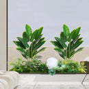 Melorca&Guilla Artificial Plants 2PCS 30“Artificial Bird of Paradise Plants,Faux Banana Tree,Fake Plants Tropical Greenery Shrubs Bushes for Garden Porch Window Box Shop Office Home Décor by CozyNest Decor