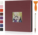 RECUTMS Photo Album Self Adhesive Magnetic Scrapbook 4x6 5x7 8x10 Pictures Scrapbook Album, 40 Pages Photo Book for DIY Baby Family Wedding with Metal Pen and Plastic Board (Brown) by TinyTreasures Baby Boutique