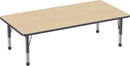 Factory Direct Partners FDP Rectangle Activity School and Classroom Kids Table (36 x 72 inch), Toddler Legs, Adjustable Height 15-24 inches - Maple Top and Navy Edge by CozyNest Decor