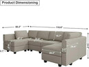 Belffin Modular U Shaped Couch with Storage Seat Reversible Sectional Sofa with Chaise Velvet Grey… by CozyNest Decor