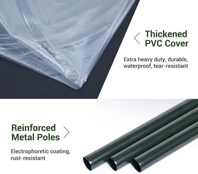 Mini Greenhouse for Indoor Outdoor: Ohuhu Portable Green House with Waterproof Pad for Small Plants Nursery Germination, 36"x36"x58.5" Heavy-Duty PVC Cover Tent Humidity Dome Seedling Accessory, photo 4 of 8