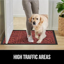GORILLA GRIP 100% Waterproof All-Season WeatherMax Doormat 35x23, US Designed Natural Rubber, Stain and Fade Resistant, Low Profile Indoor Outdoor Door Mats, Easy Clean Patio Mat, Burgundy Leaves by CozyNest Decor