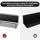 2 Pack Magnetic Spice Rack Organizer, Space Saver for Refrigerator and Microwave Oven, Magnetical Fridge Shelf for Jars, Seaoning, tins and Utensils Black by CozyNest Decor
