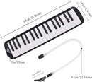 EastRock 37 Key Melodica Instrument Air Piano Keyboard Soprano style Pianica with Mouthpiece Tube Sets and Carrying Bag Black by TinyTreasures Baby Boutique